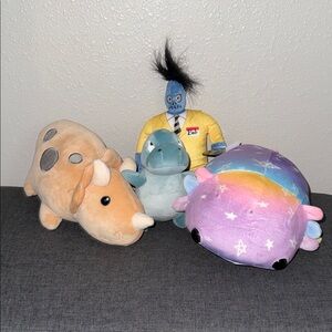 Cute Plush Toy Set with Rainbow and Dinosaur Lot
